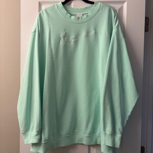 Nike Women's Mint Green Logo Sweatshirt